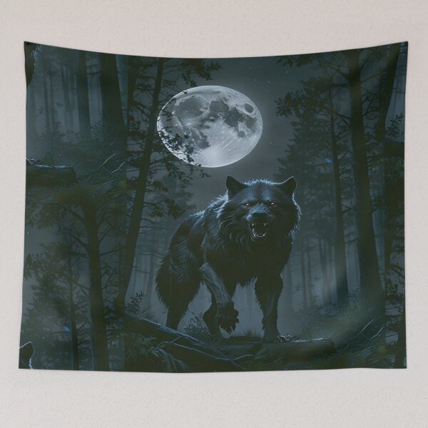 Item preview, A Fierce Wolf Howling, The Beast Beneath the Full Moon, Nature's Fury, Digital Illustration, Guardian of the Night, A Howling Legend designed and sold by Matt_Smith.