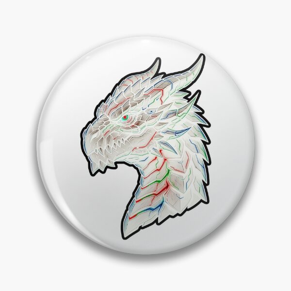 Item preview, White Cyber Mecha Dragon Laser RGB Gaming Sticker designed and sold by bug4j_DragonLab.