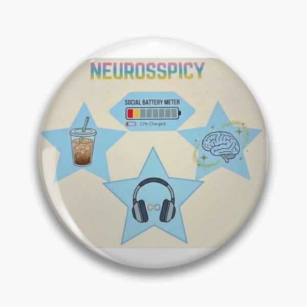 Item preview, The “overstimulated “ Neurospicy Crest, Heavyweight Tee designed and sold by Shadrach Roo.