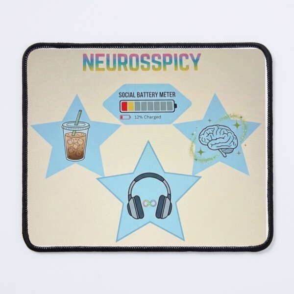Item preview, The “overstimulated “ Neurospicy Crest, Heavyweight Tee designed and sold by Shadrach Roo.