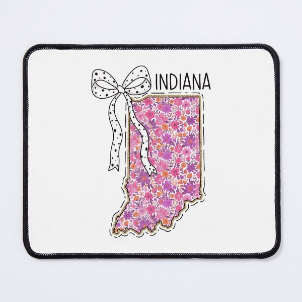Item preview, Cute Indiana Floral Map Graphic Coquette Bow Design  designed and sold by Paper Drip.