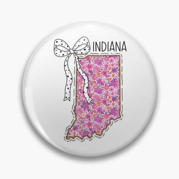Item preview, Cute Indiana Floral Map Graphic Coquette Bow Design  designed and sold by Paper Drip.