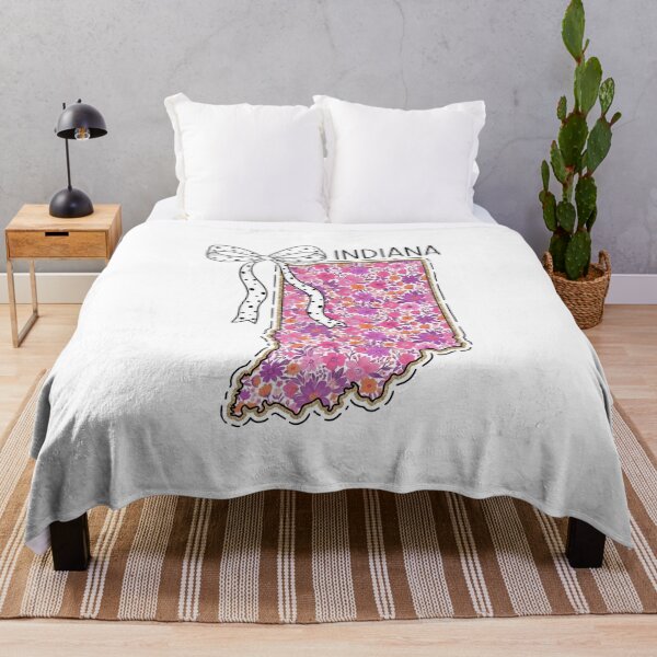 Item preview, Cute Indiana Floral Map Graphic Coquette Bow Design designed and sold by Paper Drip.
