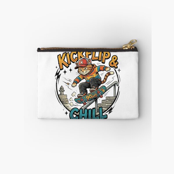 Item preview, Kickflip & Chill – 90s Retro Skater Cat Logo designed and sold by CatstheticShop1.