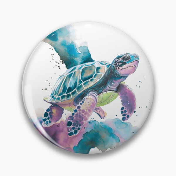Item preview, Sea Turtle Watercolour Art — Spirit Animal Ocean Painting designed and sold by calamarisky.