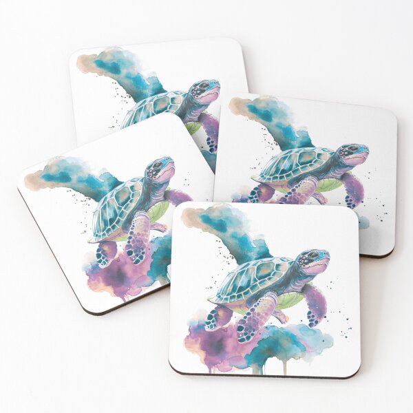 Item preview, Sea Turtle Watercolour Art — Spirit Animal Ocean Painting designed and sold by calamarisky.