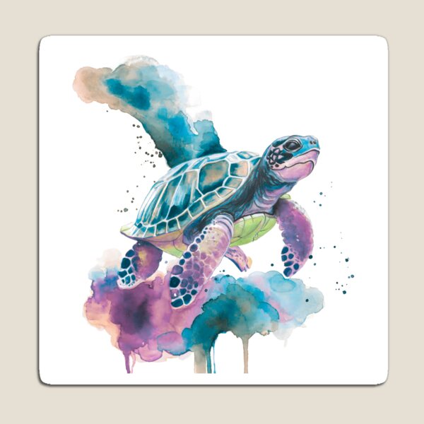Item preview, Sea Turtle Watercolour Art — Spirit Animal Ocean Painting designed and sold by calamarisky.