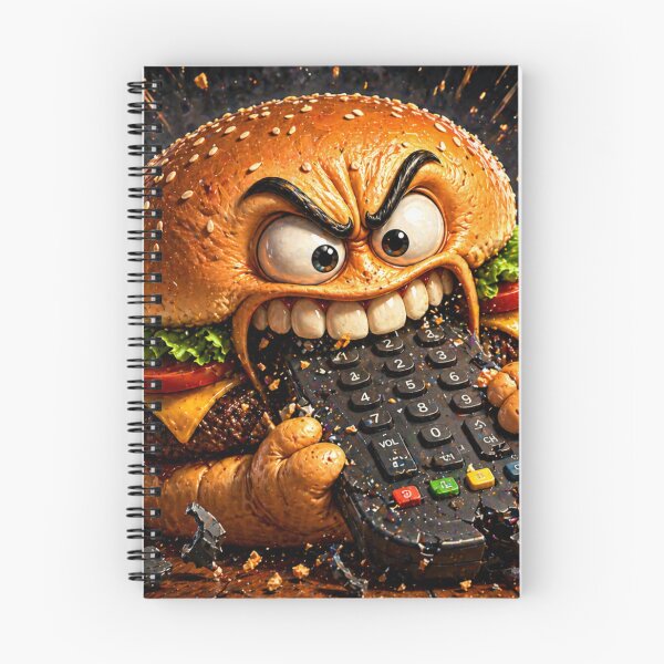 Item preview,  Angry Burger Smashing TV Remote Funny Rage Cartoon Character designed and sold by ComedyInkFactor.