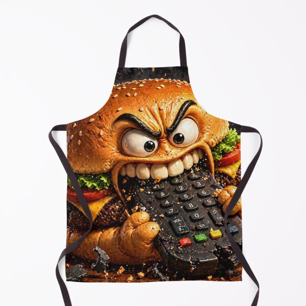 Item preview,  Angry Burger Smashing TV Remote Funny Rage Cartoon Character designed and sold by ComedyInkFactor.