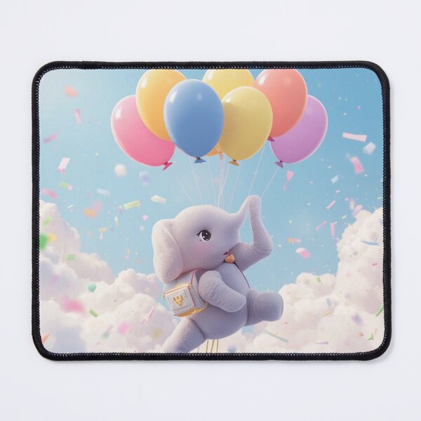 Item preview, Cute Elephant with Balloons Sticker | Whimsical Kawaii Design designed and sold by Stylestickers55.