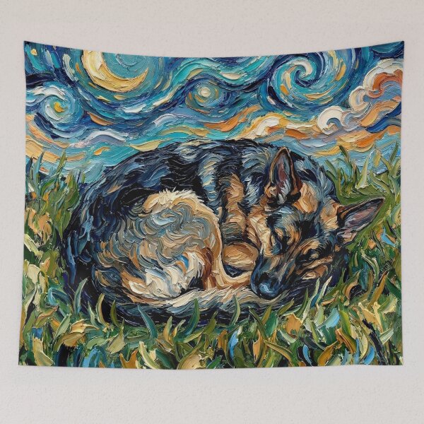 Item preview, Sleepy German Shepherd Night designed and sold by AjaTrier.