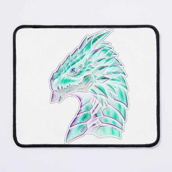 Item preview, White Mint Mecha Cyber Dragon Techwear Neon Sticker designed and sold by bug4j_DragonLab.