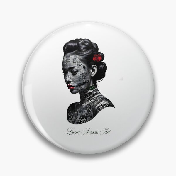 Item preview, Monochrome Typographic Portrait of a Woman Made of Love variation 2 designed and sold by Lucia Amaris Art.