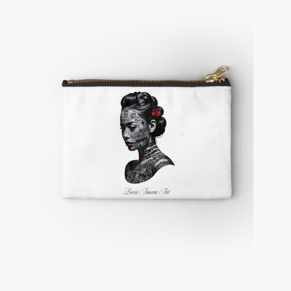 Item preview, Monochrome Typographic Portrait of a Woman Made of Love variation 2 designed and sold by Lucia Amaris Art.