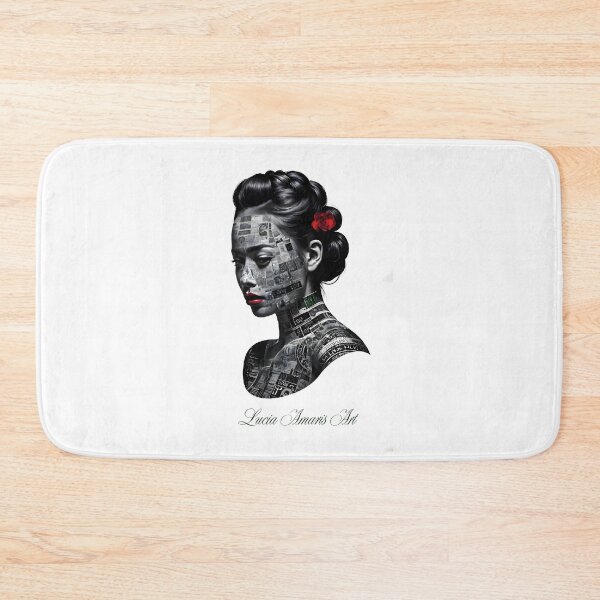 Item preview, Monochrome Typographic Portrait of a Woman Made of Love variation 2 designed and sold by Lucia Amaris Art.