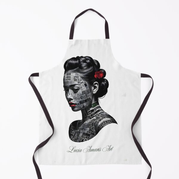 Item preview, Monochrome Typographic Portrait of a Woman Made of Love variation 2 designed and sold by Lucia Amaris Art.