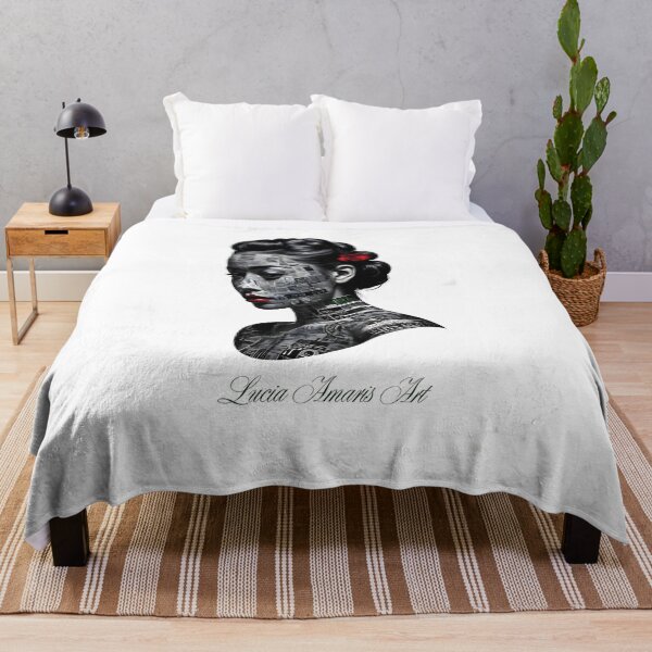 Item preview, Monochrome Typographic Portrait of a Woman Made of Love variation 2 designed and sold by Lucia Amaris Art.