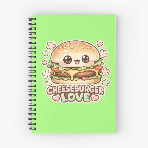 Item preview, Cute Cheeseburger Love: Kawaii Adorable Food Art Character Hearts Design designed and sold by irfanshikh.