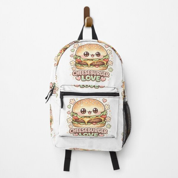 Item preview, Cute Cheeseburger Love: Kawaii Adorable Food Art Character Hearts Design designed and sold by irfanshikh.
