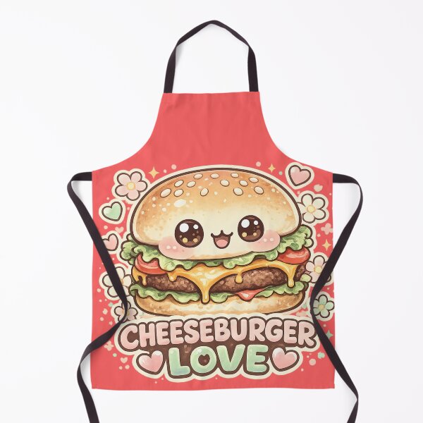 Item preview, Cute Cheeseburger Love: Kawaii Adorable Food Art Character Hearts Design designed and sold by irfanshikh.