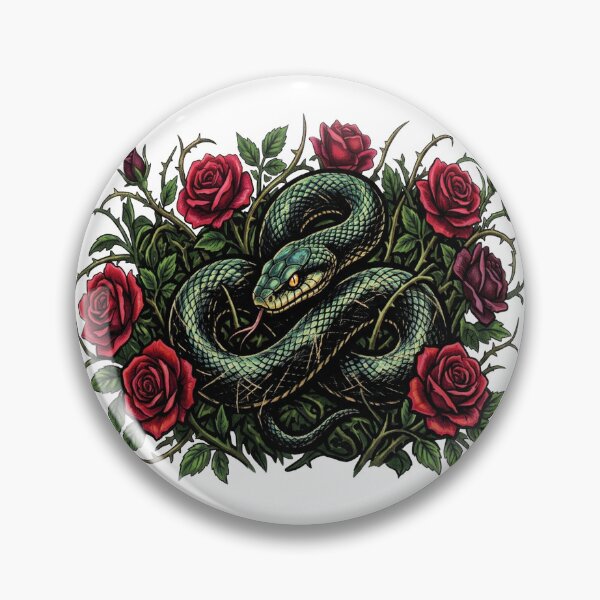Item preview, Emerald Snake and Red Roses designed and sold by BHP Studio.