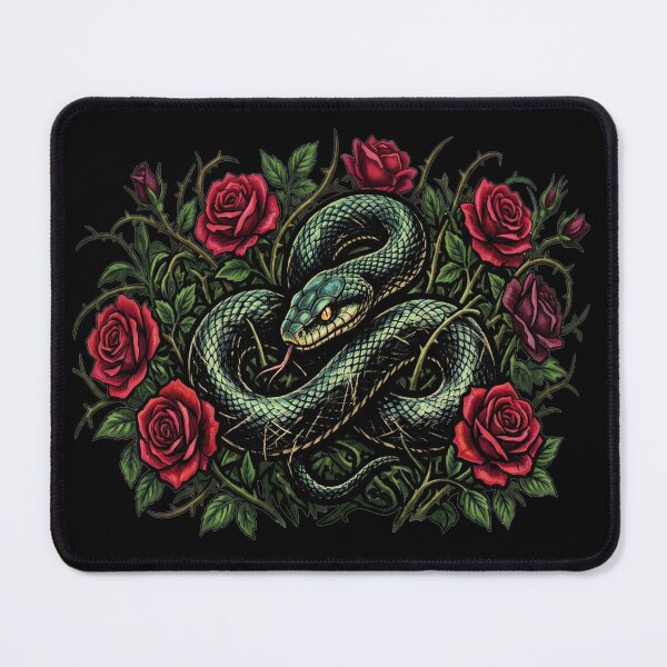 Item preview, Emerald Snake and Red Roses designed and sold by BHP Studio.