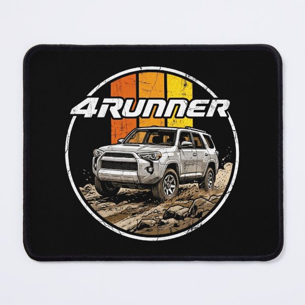 Item preview, Retro Distressed Style 5th Gen 4Runner Offroad Terran Silver 4x4 [Black Shirt Only] designed and sold by Off-Road-Zone.