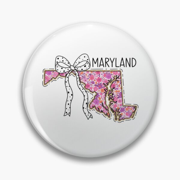 Item preview, Cute Maryland Floral Map Graphic Coquette Bow Design designed and sold by Paper Drip.