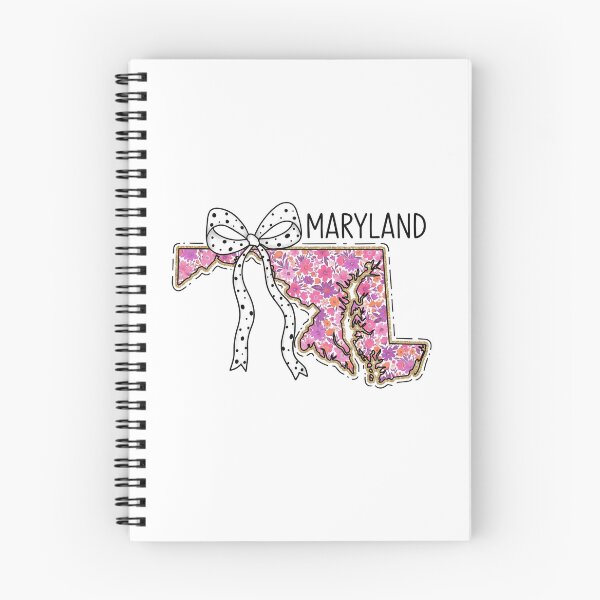 Item preview, Cute Maryland Floral Map Graphic Coquette Bow Design designed and sold by Paper Drip.