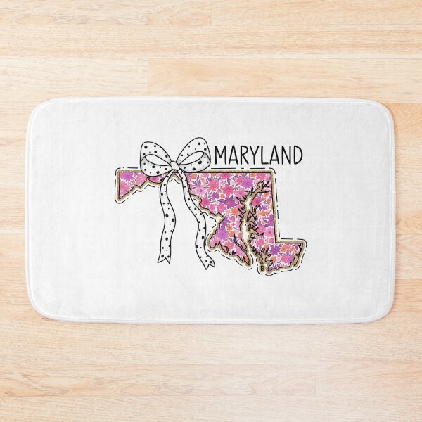 Item preview, Cute Maryland Floral Map Graphic Coquette Bow Design designed and sold by Paper Drip.