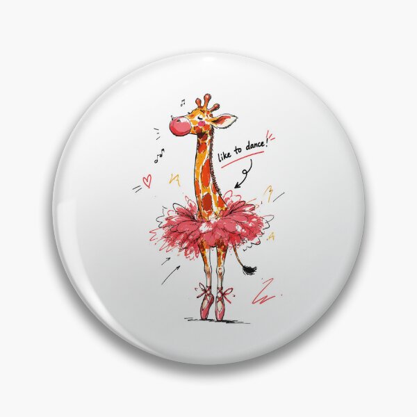 Item preview, Like to Dance Cute Ballet Giraffe with Bubble Gum – Hand-Drawn Art designed and sold by RamyGallery.