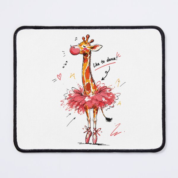 Item preview, Like to Dance Cute Ballet Giraffe with Bubble Gum – Hand-Drawn Art designed and sold by RamyGallery.