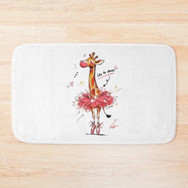 Item preview, Like to Dance Cute Ballet Giraffe with Bubble Gum – Hand-Drawn Art designed and sold by RamyGallery.
