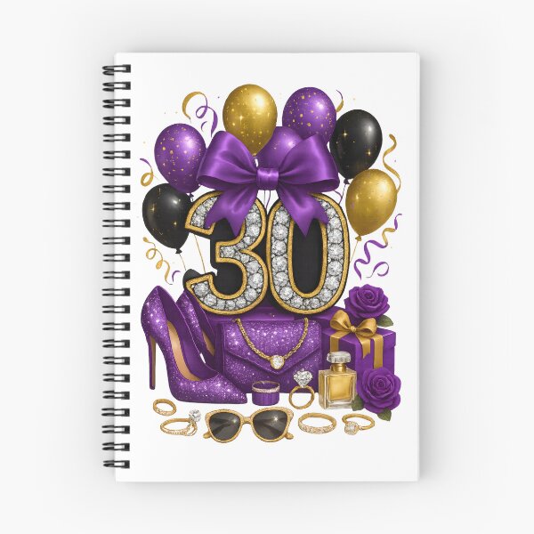 Item preview, 30th Birthday Purple Gold Balloons  designed and sold by DigiAngDesigns.