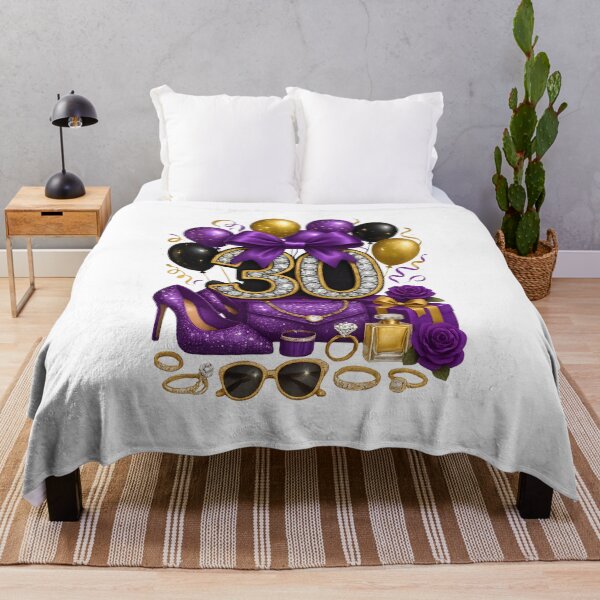 Item preview, 30th Birthday Purple Gold Balloons designed and sold by DigiAngDesigns.