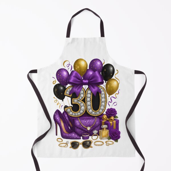Item preview, 30th Birthday Purple Gold Balloons designed and sold by DigiAngDesigns.