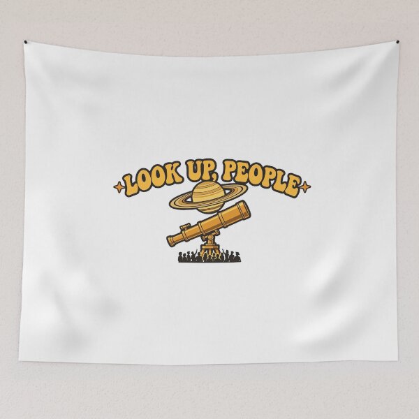 Item preview, Look Up People - Retro Telescope Astronomy designed and sold by Dead Scientists Society .