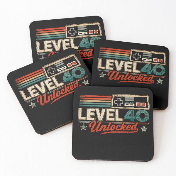 Item preview, Level 40 Unlocked Retro Gamer Birthday Vintage Gaming Celebration designed and sold by Moizento.