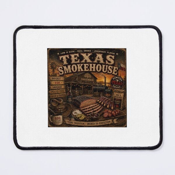 Item preview, Texas Smokehouse | Vintage BBQ Pitmaster Retro Design designed and sold by OakEmber.
