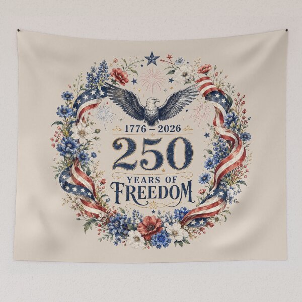Item preview, Elegant America 250 Years of Freedom Vintage Patriotic Floral Wreath designed and sold by ImagineNInk.