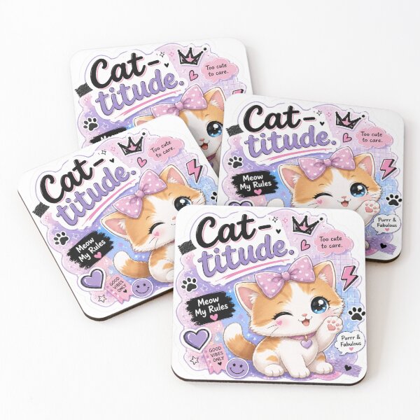 Item preview, Gen Z Kawaii Cat Sticker | Cat-titude Cute Kitty Aesthetic designed and sold by Snikdha.