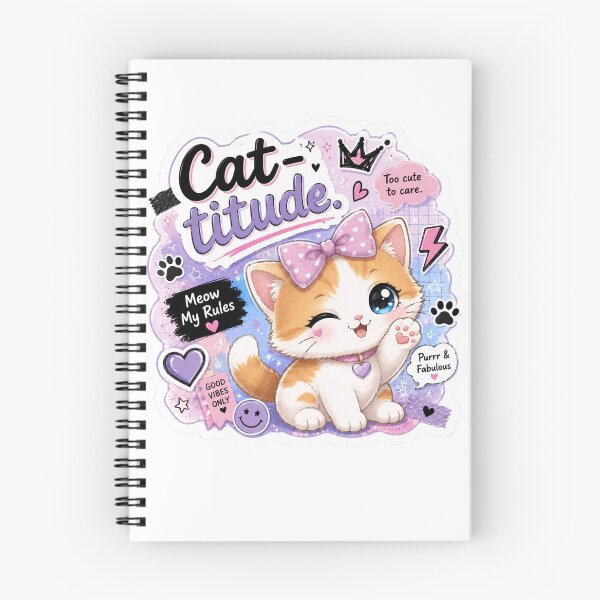 Item preview, Gen Z Kawaii Cat Sticker | Cat-titude Cute Kitty Aesthetic designed and sold by Snikdha.