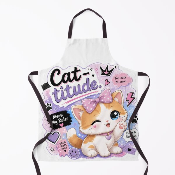 Item preview, Gen Z Kawaii Cat Sticker | Cat-titude Cute Kitty Aesthetic designed and sold by Snikdha.