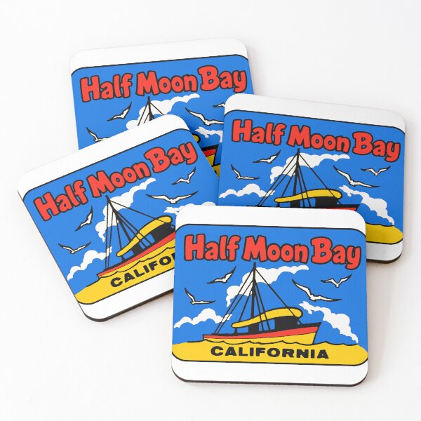 Artikelvorschau, Aufkleber im Vintage-Stil, Half Moon Bay, Kalifornien entworfen und verkauft von Decal Mania.
