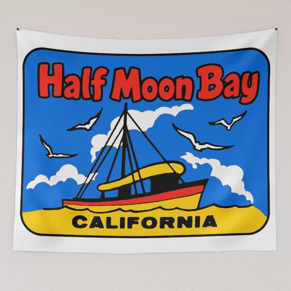 Item preview, Half Moon Bay California Vintage Style Decal designed and sold by Decal Mania.