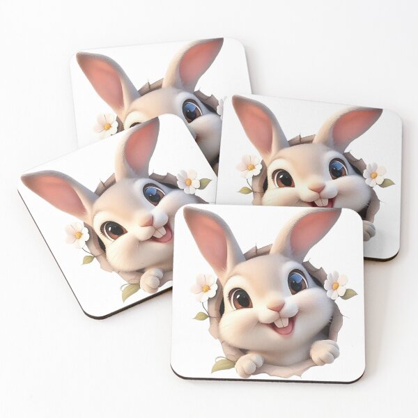 Item preview, Cute Bunny Peeking Wall Cartoon designed and sold by Reshmakhan.