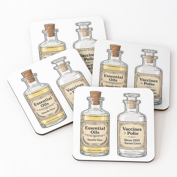 Aperçu de l'œuvre Vaccines Beat Polio - Essential Oils Smell Nice créée et vendue par Dead Scientists Society .
