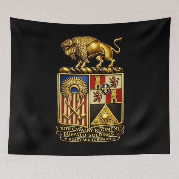 Item preview, 10th Cavalry Regiment - BUffalo Soldiers - COA - Ready and Forward - 3D Enhanced designed and sold by Military Insignia Products.