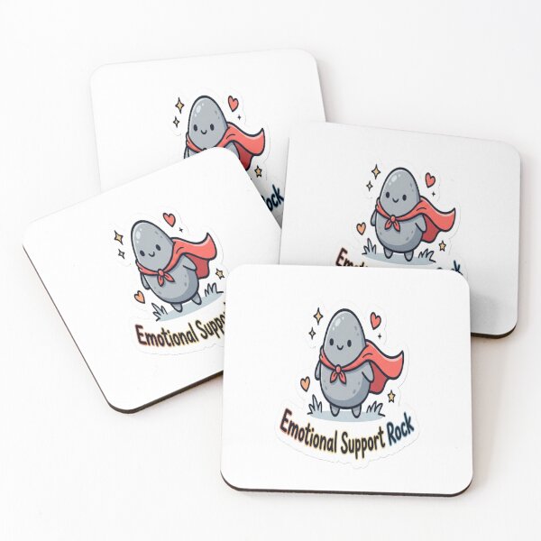 Item preview, Emotional Support Rock Sticker | Cute Kawaii Rock with Red Cape designed and sold by AdityaShop18.
