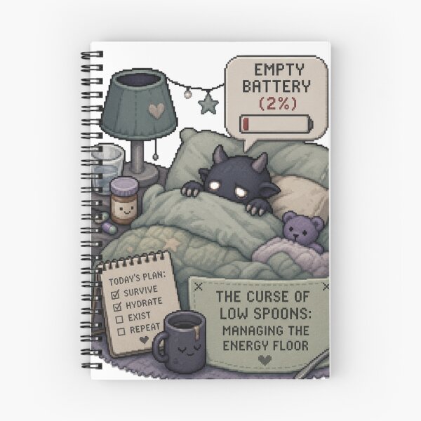 Item preview, The Curse of Low Spoons: Managing the Energy Floor | 16-Bit RPG Pixel Art for ADHD & Chronic Illness Habit Tracking designed and sold by PixelQuestDaily.